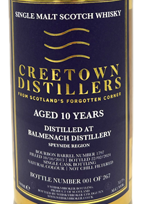 Creetown - 10yo Balmenach, Bourbon Barrel No. #1797, 52.3% Alc/Vol, 700 ml