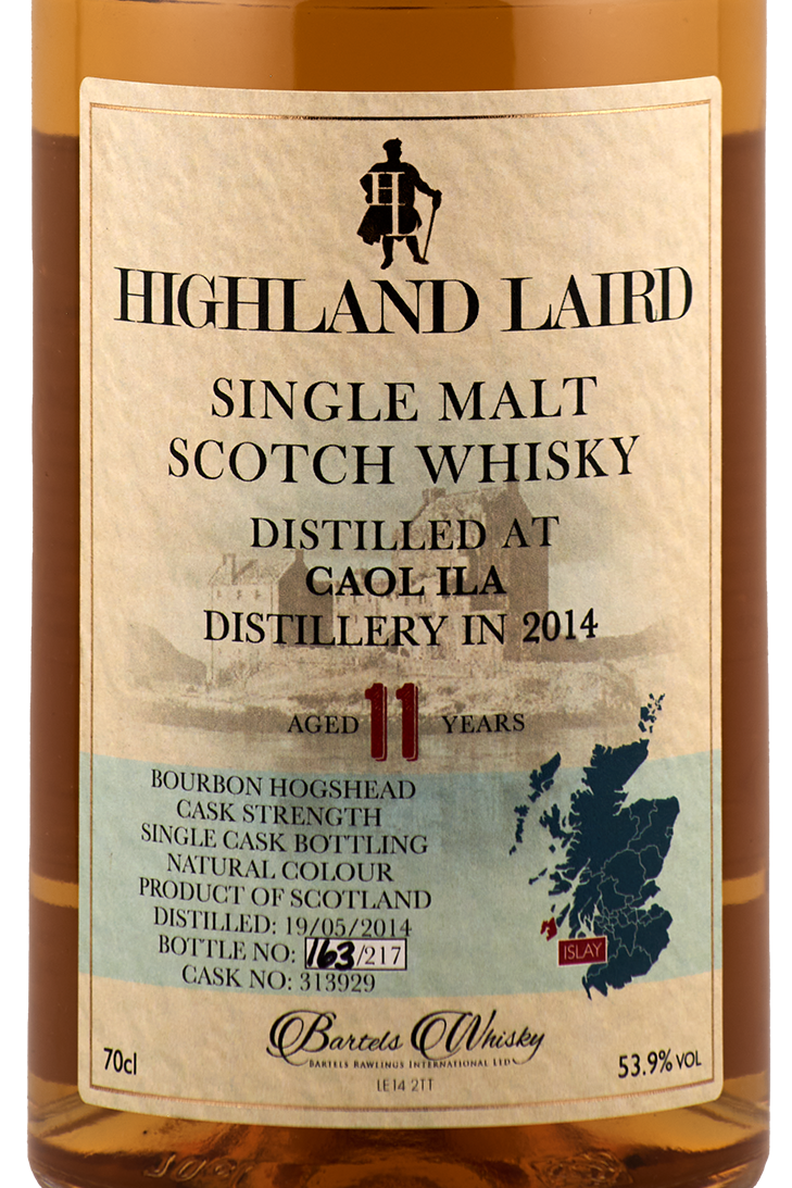 Highland Laird - 11 yo Caol Ila, Bourbon Hogshead Cask No. #313929, 53.9% Alc/Vol, 700 ml