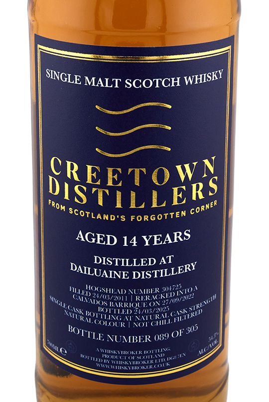 Creetown - 14 yo Dailuaine, Calvados Barrique Cask No. # 304725, 54.3% Alc/Vol, 700 ml