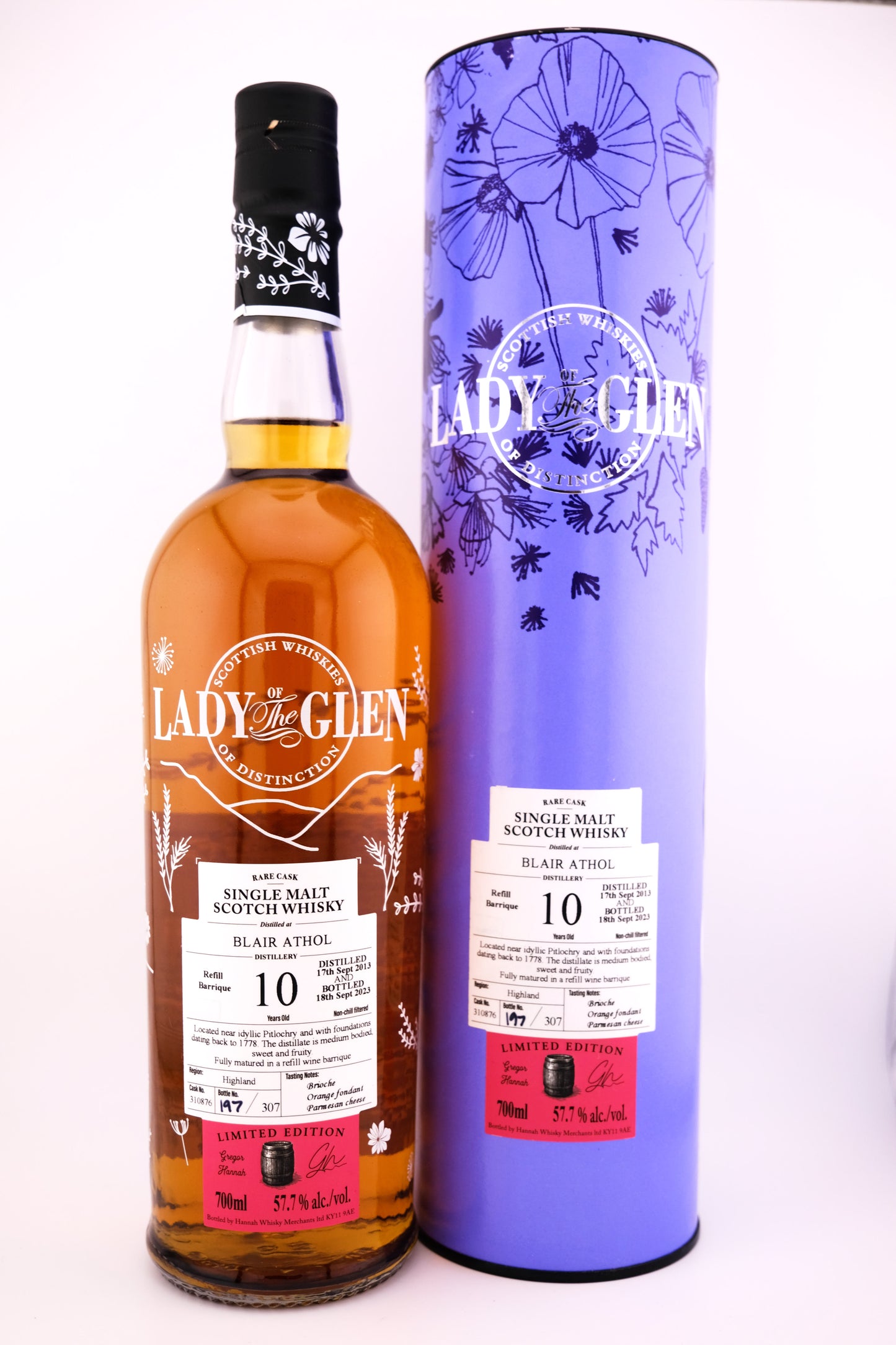 Lady of the Glen - 10yo Blair Athol, Refill Wine Barrique, Cask No. # 310876, 57.7% Alc/Vol, 700ml