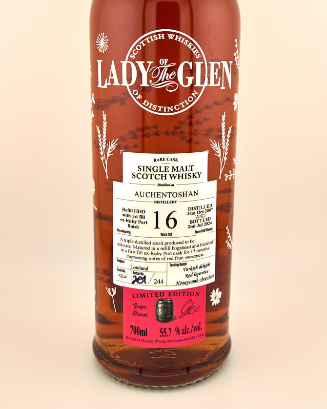Lady of the Glen - 16 yo Auchentoshan, Ruby Port Finish Cask No. # 4204 , 55.7% Alc/Vol, 700 ml