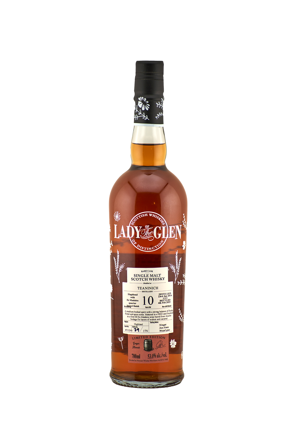 Lady of the Glen - 10 yo Teaninich, Madeira Quarter Barrel Finish Cask No. # 713240 , 53.0% Alc/Vol, 700 ml