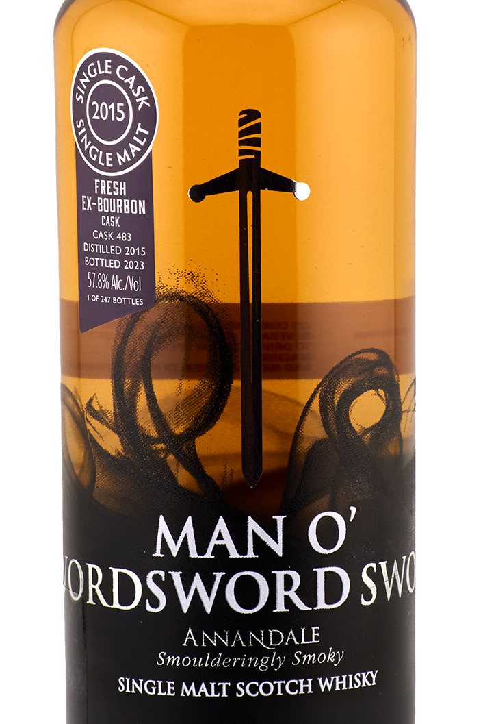 Annandale Distillery - Man O'Sword (peated), Fresh Ex-Bourbon Cask #483, 57.8% Alc/Vol, 700 ml