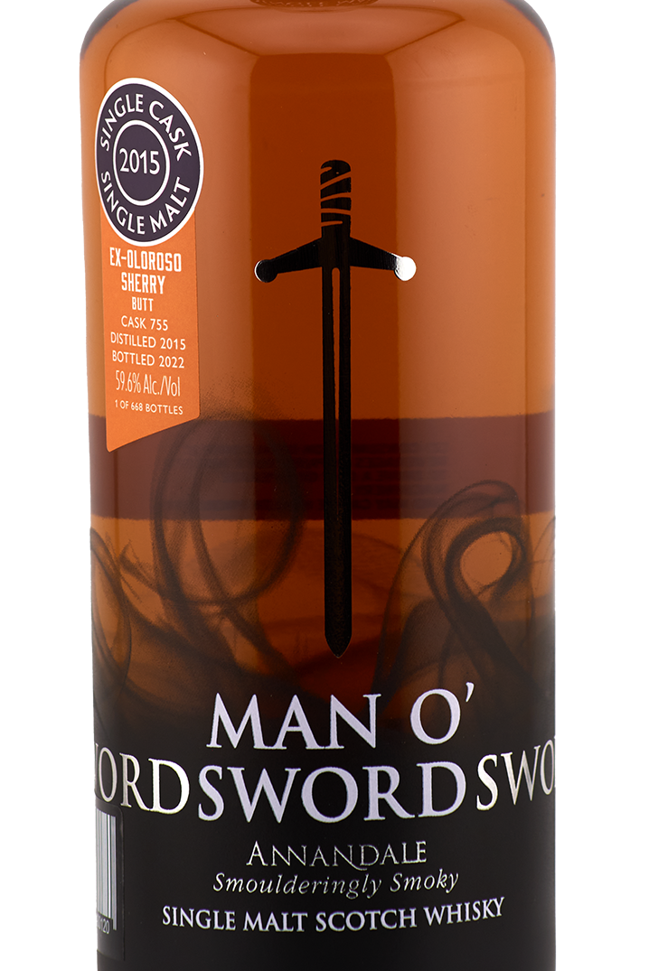 Annandale Distillery - Man O'Sword (peated), Oloroso Sherry Butt #755, 59.6% Alc/Vol, 700 ml