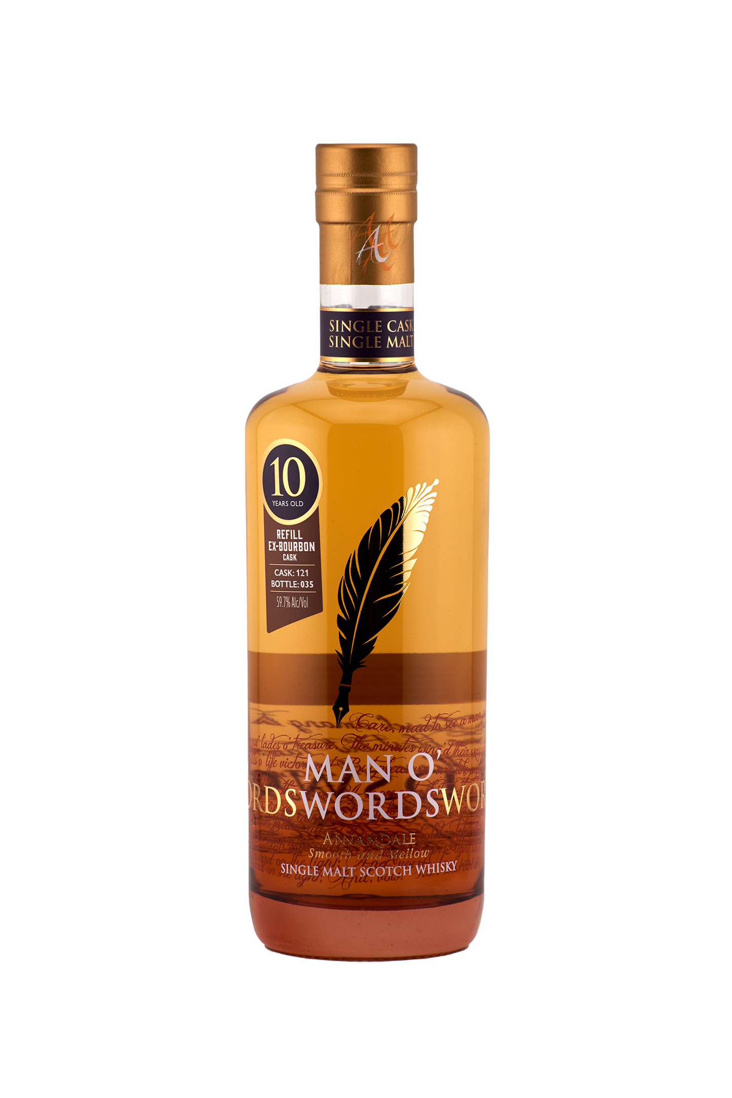 Annandale Distillery - 10 yo Man O'Words, Refill Ex-Bourbon Cask #121, 59.7% Alc/Vol, 700 ml