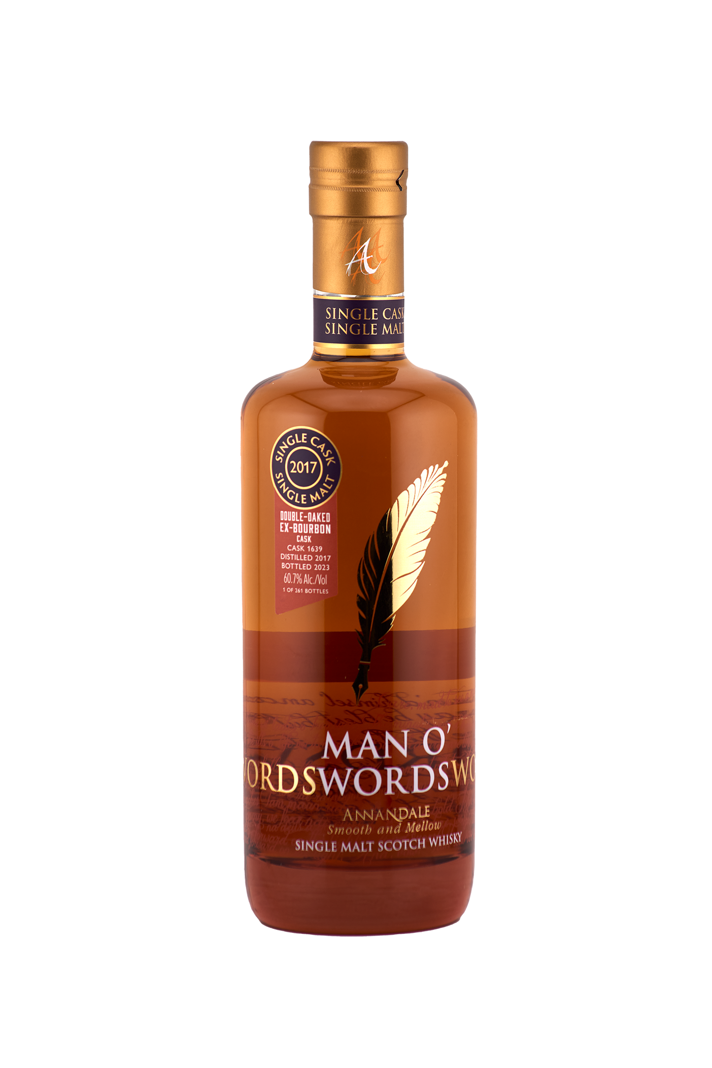 Annandale Distillery - Man O'Words, Double Oak Ex-Bourbon Barrel Cask #1639, 60.7% Alc/Vol, 700 ml