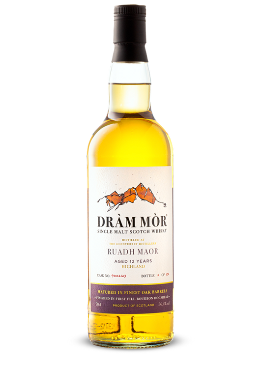 Dràm Mòr - Ruadh Maor (peated Glenturret) 1st Fill Bourbon Hogshead, Cask No. #9002123, 12yo, 56.4% Alc/Vol, 700 ml