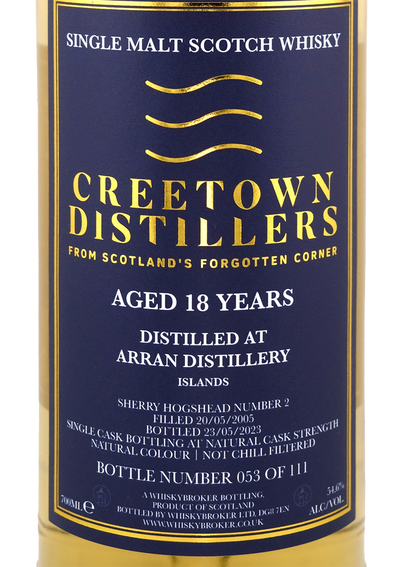 Creetown - 18yo Arran Single Malt Scotch Whisky, Sherry Hogshead Cask #2, 54.6% Alc/Vol, 700 ml