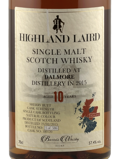 Highland Laird - 10 yo Dalmore, Sherry Butt Cask No. #300120, 57.4% Alc/Vol, 700 ml
