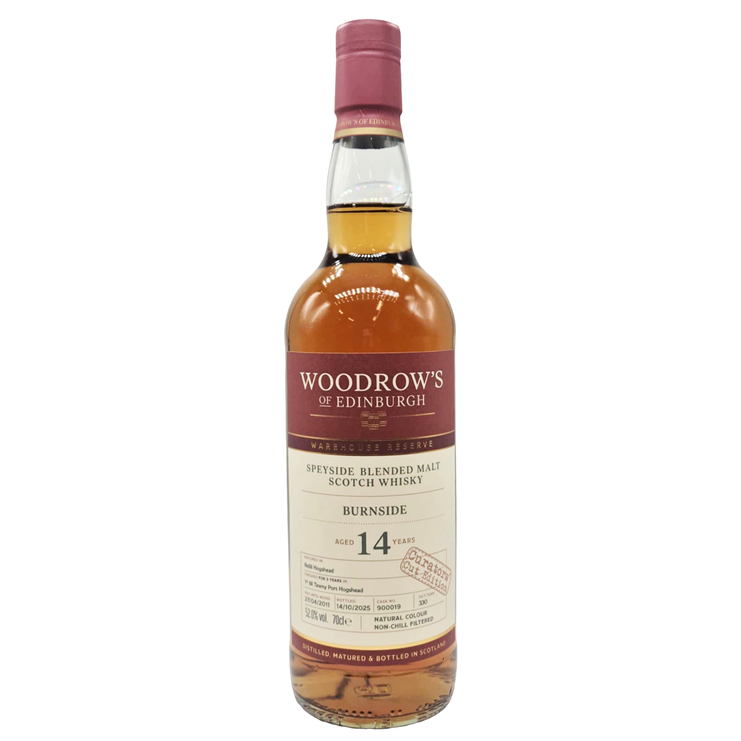 Woodrow's of Edinburgh - 14 yo Burnside Blended Malt, 1st Fill Tawny Port Hogshead #900019, 52.0% Alc/Vol, 700ml