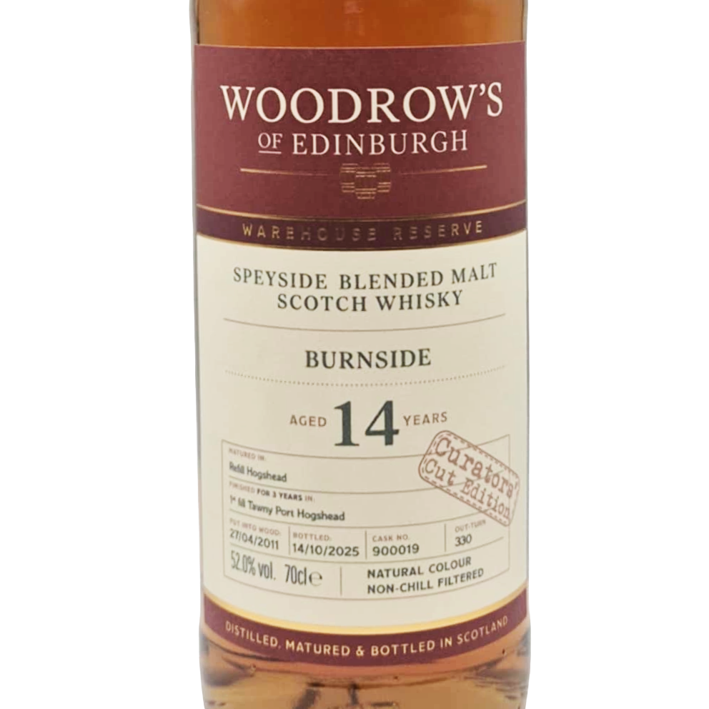 Woodrow's of Edinburgh - 14 yo Burnside Blended Malt, 1st Fill Tawny Port Hogshead #900019, 52.0% Alc/Vol, 700ml