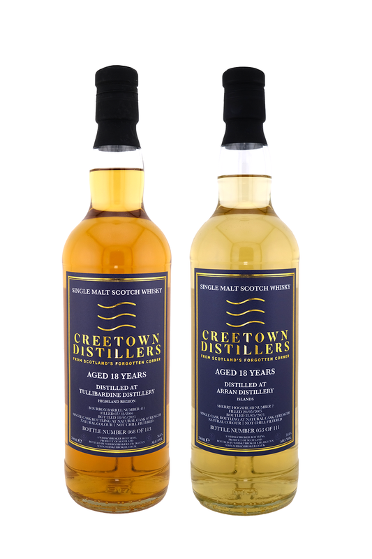 Impressive Age Statements - 18 yr Tullibardine and 18 yr Arran from Creetown Distillers