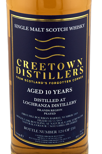 Creetown - 10 yo Arran (peated), First Fill Bourbon Barrel Cask No. #3369, 58.1% Alc/Vol, 700 ml