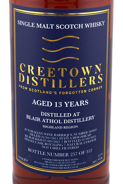Creetown - 13 yo Blair Athol, Australian Wine Barrique Cask No. # 302069, 52.9% Alc/Vol, 700 ml