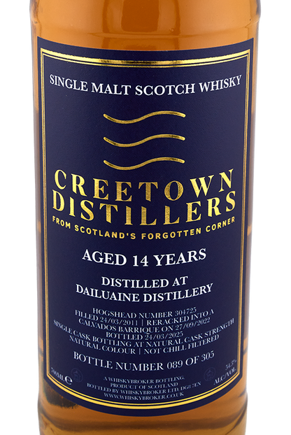 Creetown - 14 yo Dailuaine, Calvados Barrique Cask No. # 304725, 54.3% Alc/Vol, 700 ml