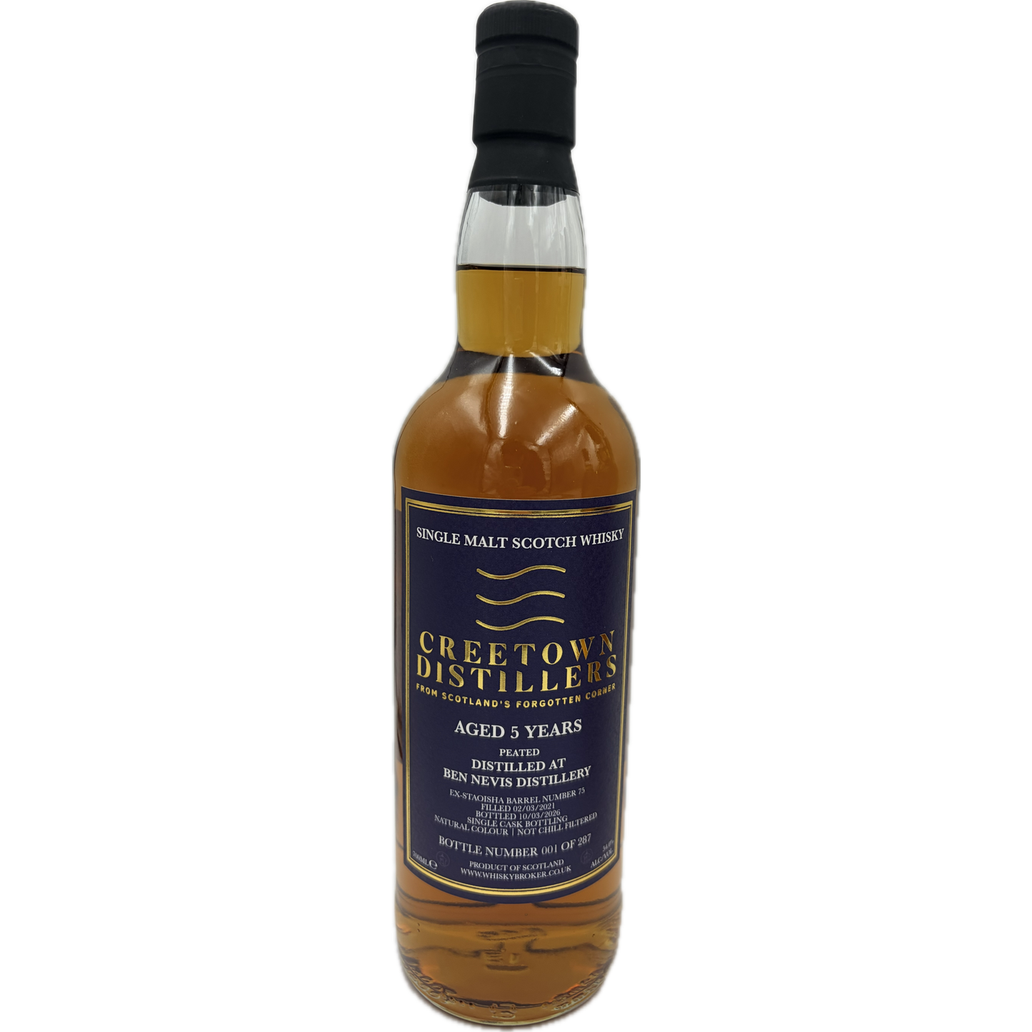 Creetown - 5 yo Peated Ben Nevis, Ex-Staoisha Barrel # 75, 54.0% Alc/Vol, 700 ml