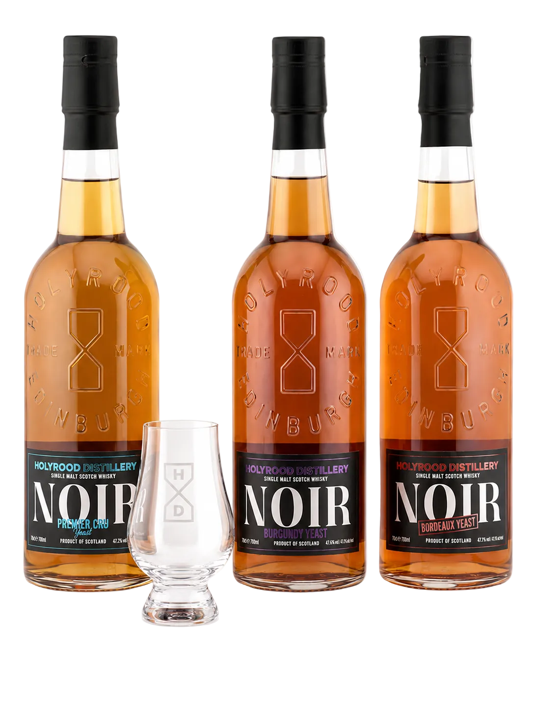 Holyrood Distillery - Noir Trilogie Bundle with FREE Holyrood Branded Glencairn Glass