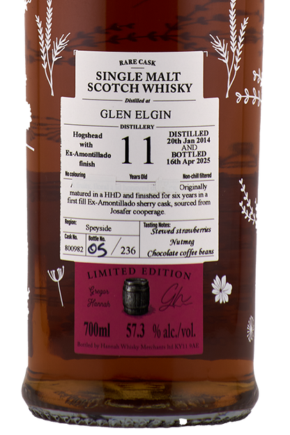 Lady of the Glen - 11 yo Glen Elgin, Amontillado Finish Cask #800982, 57.3% Alc/Vol, 700 ml