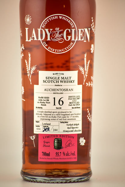 Lady of the Glen - 16 yo Auchentoshan, Ruby Port Finish Cask No. # 4204 , 55.7% Alc/Vol, 700 ml