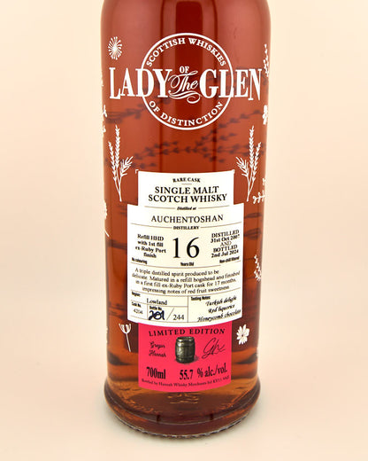 Lady of the Glen - 16 yo Auchentoshan, Ruby Port Finish Cask No. # 4204 , 55.7% Alc/Vol, 700 ml