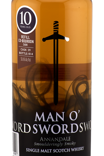 Annandale Distillery - 10 yo Man O'Sword (peated), Refill Ex-Bourbon Cask #39, 58.6% Alc/Vol, 700 ml