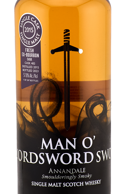 Annandale Distillery - Man O'Sword (peated), Fresh Ex-Bourbon Cask #483, 57.8% Alc/Vol, 700 ml