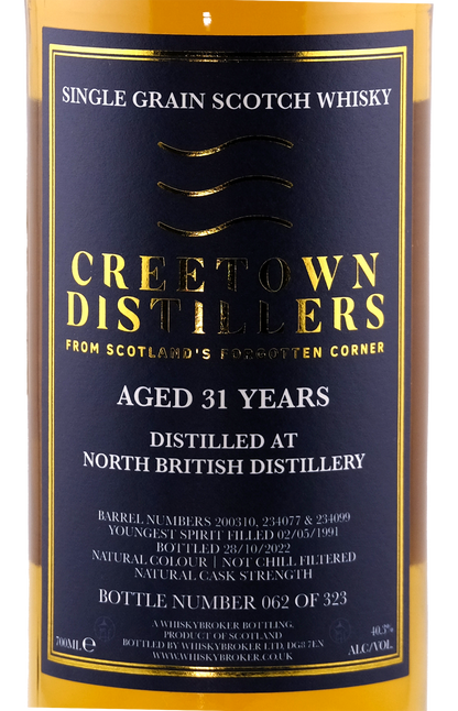 Creetown - 31yo North British Single Grain Scotch Whisky, 40.3% Alc/Vol, 700 ml