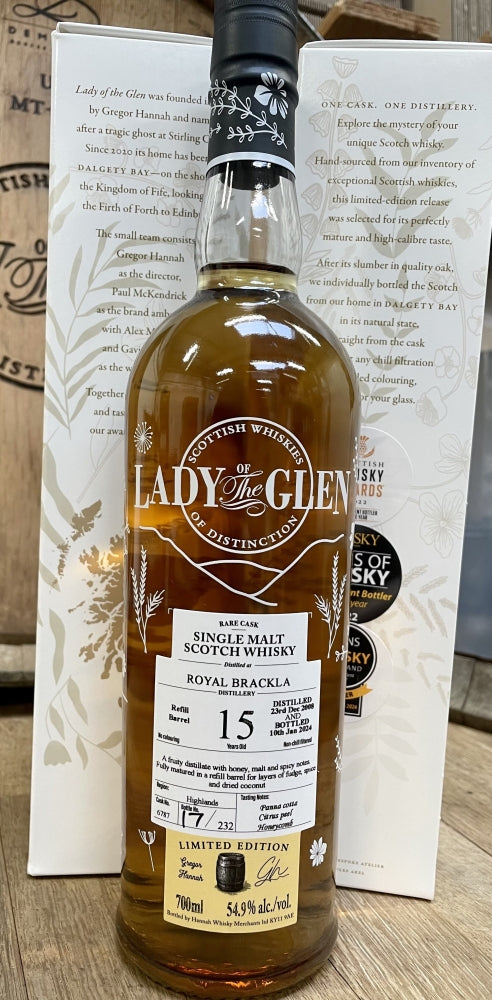 Lady of the Glen - 15 yo Royal Brackla, Refill Bourbon Barrel, Cask No. # 6787, 54.9% Alc/Vol, 700ml