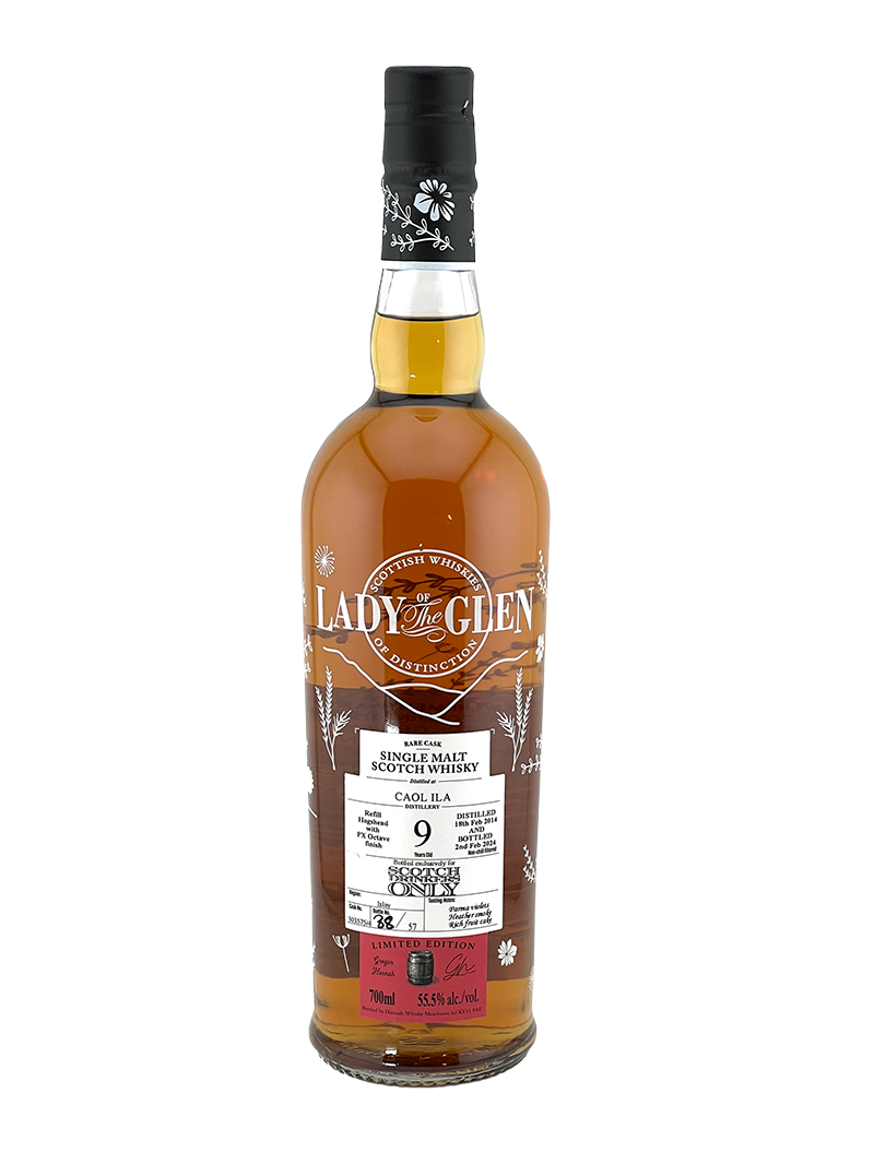 Lady of the Glen - 9 yo Caol Ila PX Sherry Octave Finish Cask No. # 303575/4, 55.5% Alc/Vol, 700ml