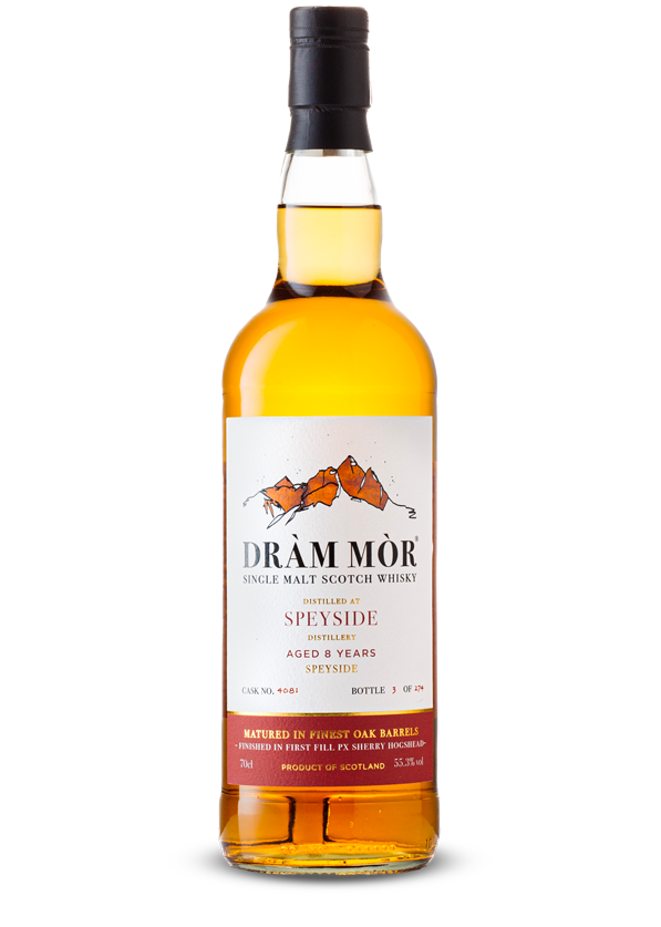 Dràm Mòr - The Speyside Distillery 1st Fill PX Sherry Hogshead, Cask No. #4081, 8yo, 55.3% Alc/Vol, 700 ml