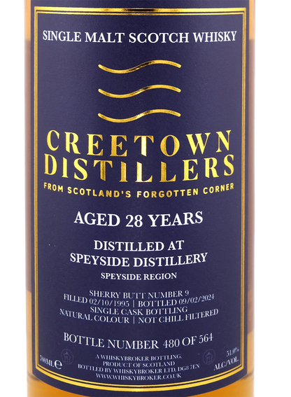 Creetown - 28yo The Speyside Distillery, Sherry Butt No. #9, 51.0% Alc/Vol, 700 ml