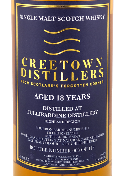 Creetown - 18yo Tullibardine Single Malt Scotch Whisky, Cask No. #411, 56.6% Alc/Vol, 700 ml