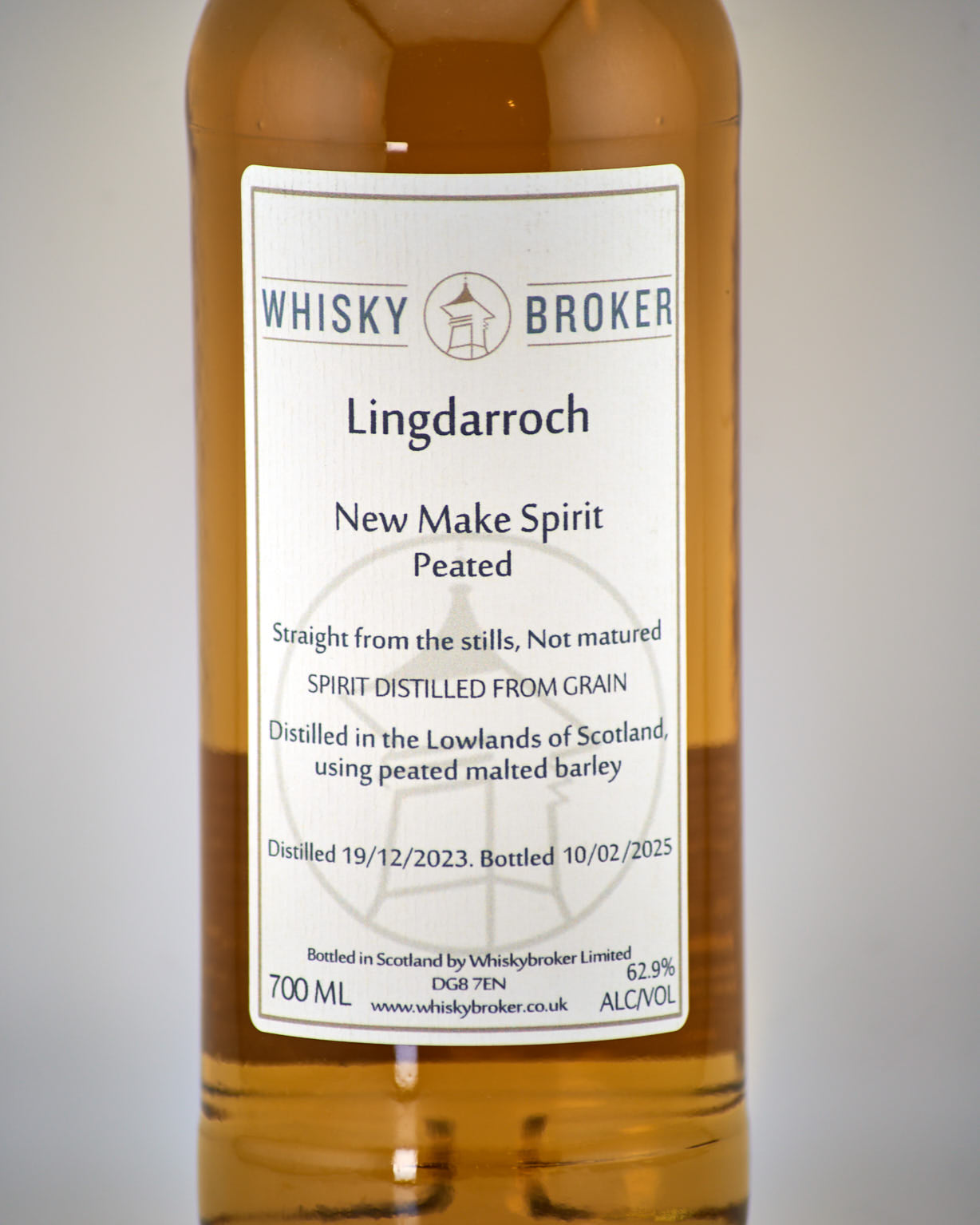 Whiskybroker - Lingdarroch Peated New Make Spirit 62.9% Alc/Vol, 700 ml